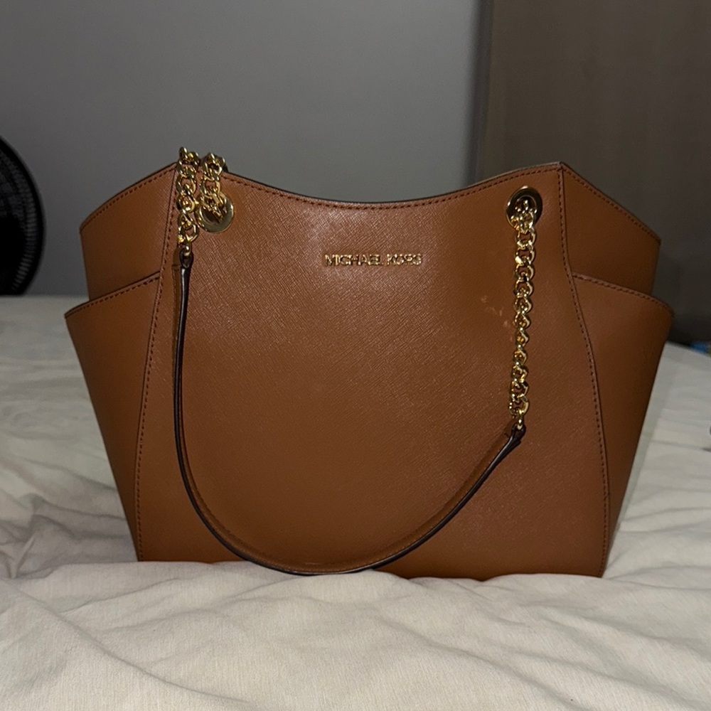Michael Kors Brown Leather Tote Bag